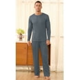 thumbnail image 2 of Iceglad Men's Pajama Set Soft Ribbed Knit Long Sleeve Top and Pants Mens Loungewear 2 Piece Sleep Set, 2 of 8
