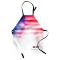 thumbnail image 1 of 4th of July Apron American Flag with Dreamy Design Stars and Stripes Grunge Artistic, Unisex Kitchen Bib Apron with Adjustable Neck for Cooking Baking Gardening, Scarlet Navy Blue White, by Ambesonne, 1 of 3