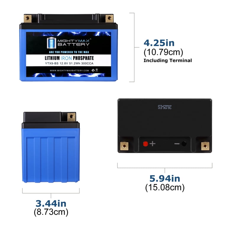 Mighty Max Battery, Lithium Iron Phosphate Battery, YTX9-BS, 300