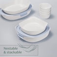 thumbnail image 5 of Rubbermaid Glass Baking Dishes for Oven, Casserole Dish Bakeware, DuraLite 4-Piece Set,Square Dishes, White with Lids, 5 of 10