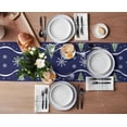 thumbnail image 3 of Christmas Snowman Christmas Tree Blue Christmas Home Decor Table Runner Wedding Decoration Tablecloth Kitchen Table Runners, 3 of 4