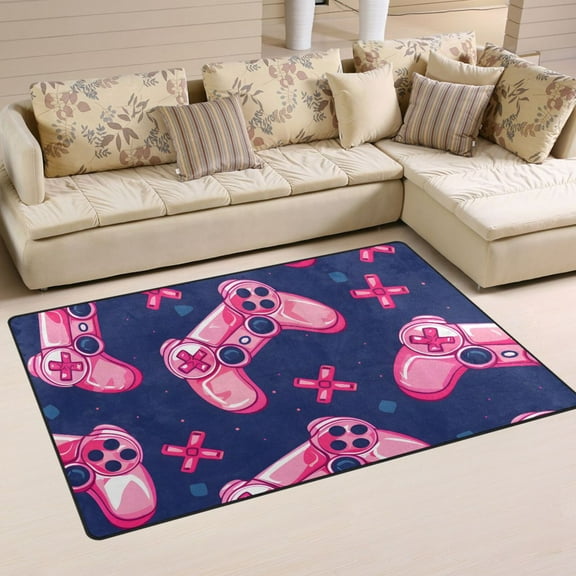 Gaming Machines Pink Area Rug Washable Floor Carpet Mat 60 x 39 inch for Bedroom Living Room Kids Room Home Decor