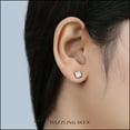 thumbnail image 2 of Dazzling Rock Collection 0.10 CT Round White Diamond Square Stud Earrings for Men in Sterling Silver, 2 of 6