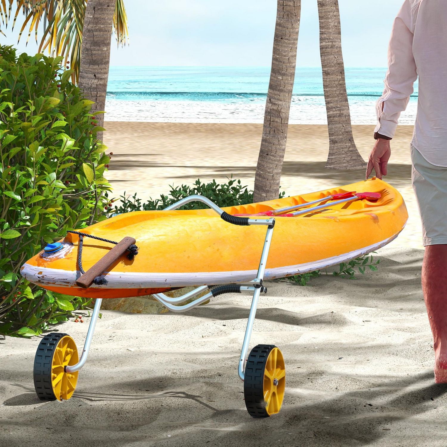 Soozier Kayak Cart Dolly with Alumnium Frame, Height and Width Adjustable