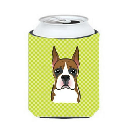 

Checkerboard Lime Green Boxer Can Or Bottle Hugger 12 Oz.