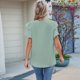 thumbnail image 4 of Blusas de Verano para Mujer, con Volantes, Corta, Cuello Redondo, Informales, Plisadas Al Frente, Básicas. Judías L, 4 of 9