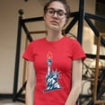 thumbnail image 3 of Tee Hunt Statue of Liberty T-Shirt Manhattan New York 4th of July Freedom Women's T-Shirt Tee, Red, 3X-Large, 3 of 5