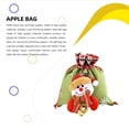 thumbnail image 2 of Matsuzay Bolsas con cordón de Navidad Bell Cute Snowman Elk Bolsa de almacenamiento Decoración Candy Stocking Gran capacidad Bolsa de lino Kits de decoración para fiestas Muñeco de nieve, 2 of 6