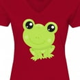 thumbnail image 4 of Inktastic Cute Frog, Little Frog, Baby Frog, Green Frog Women's V-Neck T-Shirt, 4 of 5