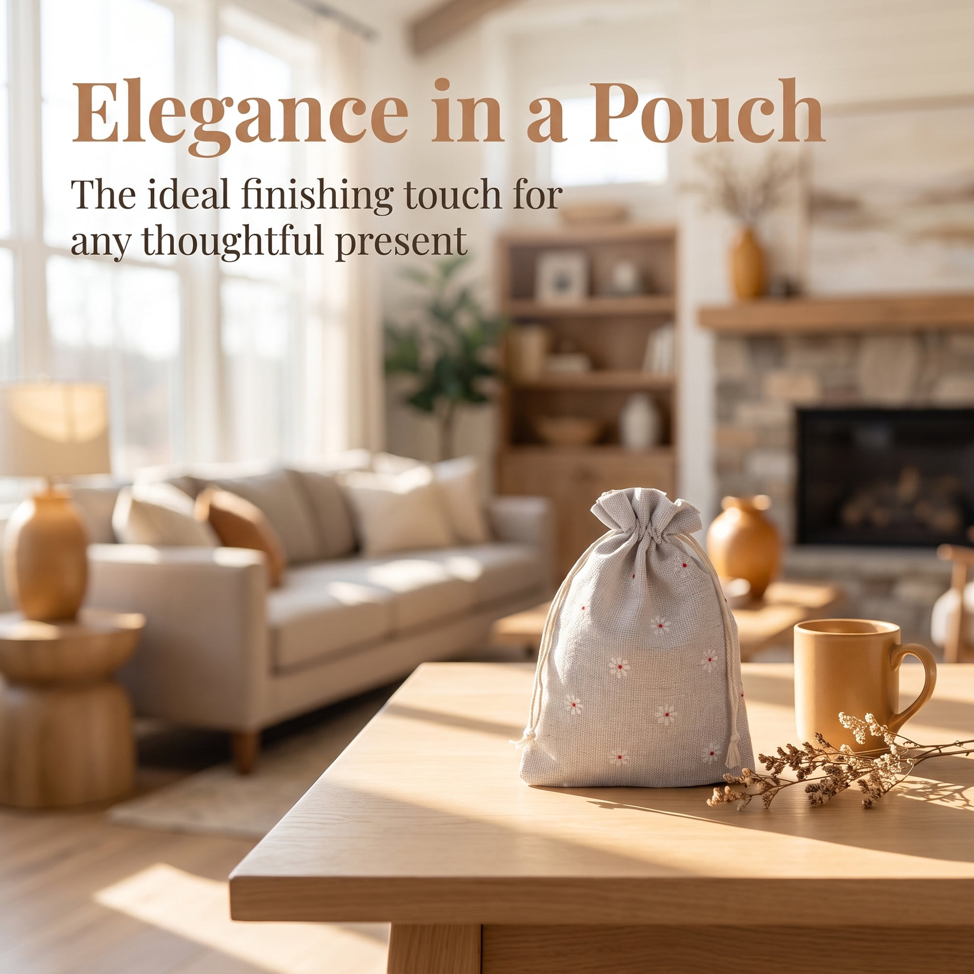 Unique Bargains Stylish Drawstring Gift Bags with Handles for Occasions White 5.1" x 7.1"