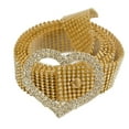 thumbnail image 7 of Eosunjian Luxury Women Full Rhinestone Inlaid Round Heart Oval Buckle Belt Jeans Waistband Golden Round*, 7 of 7
