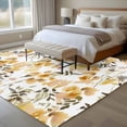 thumbnail image 4 of 5'x8' Area Rugs, Orange Spring Floral Indoor Outdoor Area Rug for Living Room Bedroom, Watercolor Blooming Botanical Summer Washable Bathroom Rugs Kitchen Floor Carpet Mats Home Decor Aesthetic, 4 of 8