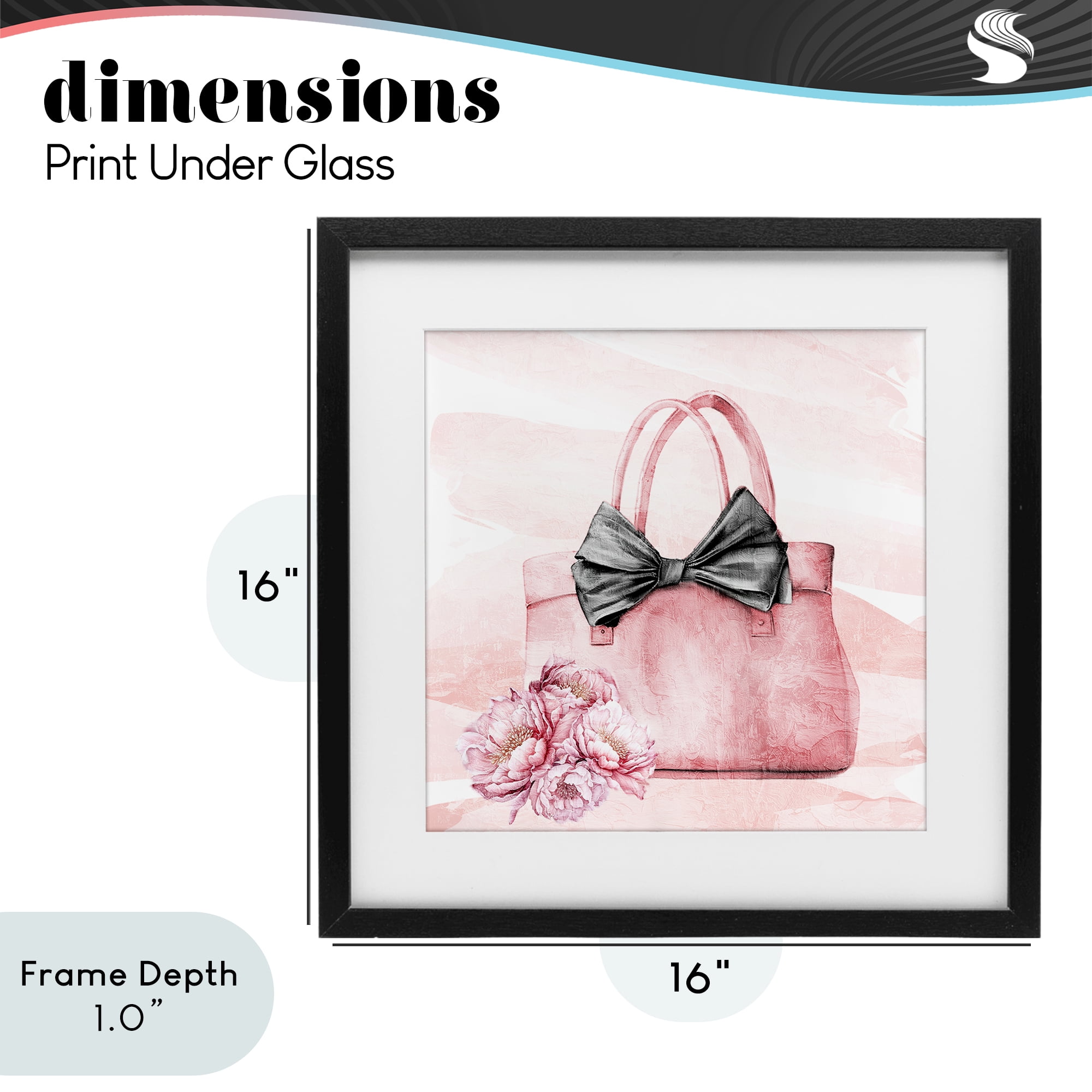 Stupell Industries Blush Glam Time Bag Black Framed Print Under Glass, design by Kim Allen
