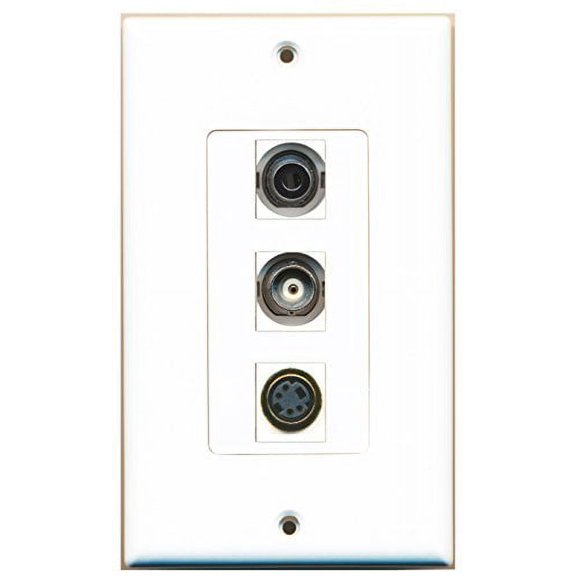 RiteAV - 1 Port S-Video and 1 Port 3.5mm and 1 Port BNC Decorative Wall Plate Decorative