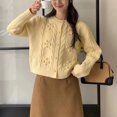 thumbnail image 3 of Suéter tipo cárdigan con bola tridimensional de estilo coreano para mujer, chaqueta tipo cárdigan de punto dulce y suave de nuevo estilo para otoño e invierno, 3 of 5