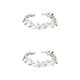thumbnail image 4 of Jumpingount Diadema de boda para mujer, forma de hojas de cristal, fiesta, reunión, compromiso, negocios, diadema para mujer Oro 2piezas, 4 of 6