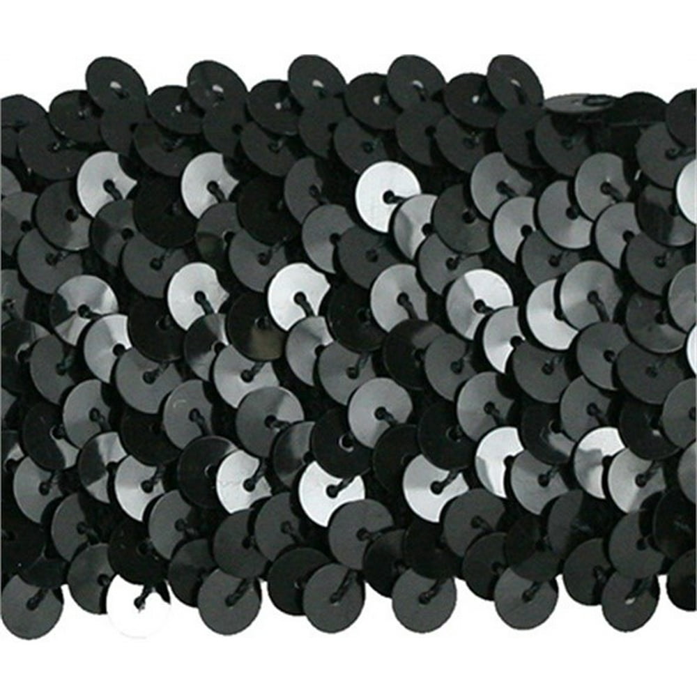 5 Row Stretch Sequin Trim 2" x 10yd Black