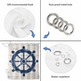 thumbnail image 5 of Navy Blue Rudder Coastal Waterproof Fabric Shower Curtain,Nautical Beach Ocean Vintage Waterproof Fabric Shower Curtain for Bathroom Curtains Bathtubs Shower Curtains with 12 Hooks Standard 72x72, 5 of 8