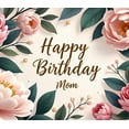 thumbnail image 4 of LUUFILx Floral Happy Birthday Backdrop Banner Elegant Peony Decoration for Birthday Party Supplies Background Photography Props Festive Celebration Decor, 4 of 8