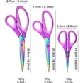 thumbnail image 3 of 3 Pce Set Titanium Coating Fabric Scissors  Professional Tailor Scissors with Ultra-Sharp Stainless Steel Blades  Rainbow & Purple, 3 of 5