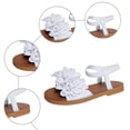 thumbnail image 5 of Rokment Women's 3D Lace Flower Flat Dress Sandals Boho Beach Summer Fashion Casual Low Heels Elastic Strap Slingback Walking Sandals for Comfortable Vacation White Size 6.5, 5 of 7
