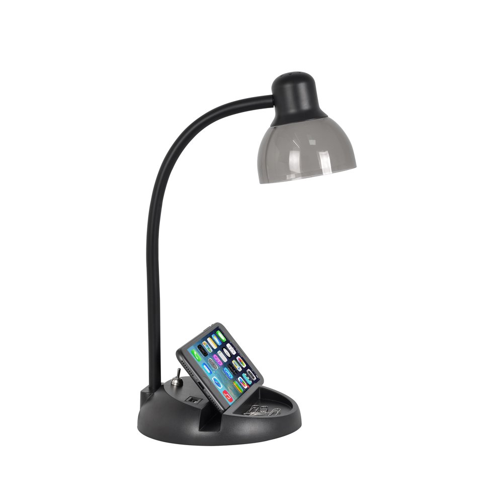 Mainstays LED Desk Lamp with USB Port and Storage Slots