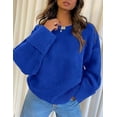 thumbnail image 7 of PRETTYGARDEN Women's Fall Oversized Sweaters Casual Crewneck Pullover Long Sleeve Fuzzy Chunky Knit Tops Blouse、, 7 of 7