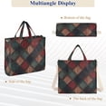 thumbnail image 6 of FORMRS Womens Corduroy Tote Bag Crossbody Shoulder Handbag with Pocket, Red Tartan Pattern, 6 of 7