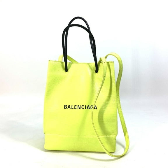 Pre-Owned Balenciaga 568817 Shoulder Bag Crossbody 2WAY Tote Bag yellow Black (Good)