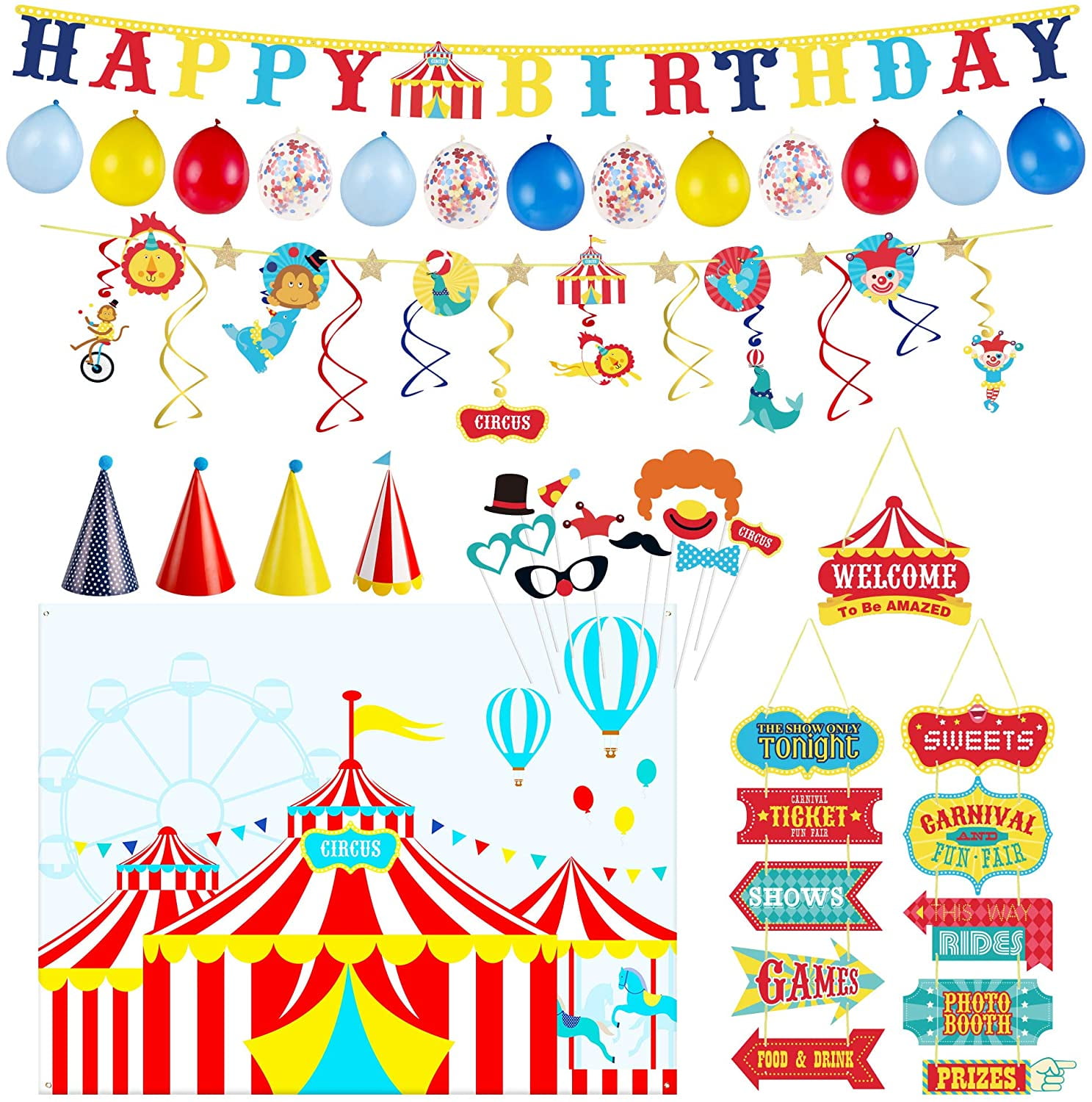 Among Gaming Party Decoration Set Birthday Supplies Packs Includes Banner Balloons Hanging Swirls Ceiling Streamers Decor for Kids Girls Boys Us Video Game Carnival Themed Favors 