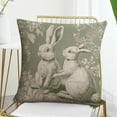 thumbnail image 7 of Decoration Throw Farmhouse Pillowcase Linen Cushion Case Vintage Farmhouse Bunny Cushion Pillow Cover Bunny Rabbit Spring Easter Throw Pillowcases for Living Room Bedroom Couch Sofa Chair Bed 18"x18", 7 of 7