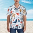 thumbnail image 6 of Picia Watercolor Nautical Gentle Cotton Regular Fit Short Sleeve Casual Hawaiian Shirt for Men-X-Large, 6 of 9