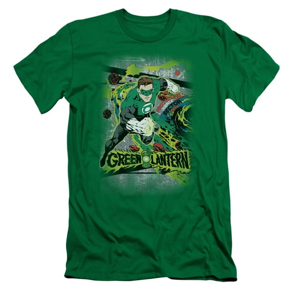DC Comics Space Sector 2814 S/S Adult 30/1 T-Shirt Kelly Green