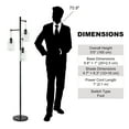 thumbnail image 3 of 65" Industrial Floor Lamp with Hanging Shades for Home or Office, Black, 3 of 10
