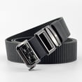 thumbnail image 2 of Jessboyy Men's Canvas Woven Belt No Hole Automatic Buckle Ratchet Belts Work Casual Outdoor Hiking Adjustable Web Belt Gray,Free Size, 2 of 7