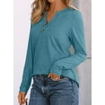 thumbnail image 3 of DAKIMOE Womens Tops Long Sleeve Shirts Spring Fall Fashion Clothes Henley Dressy Casual Blouses, 3 of 6