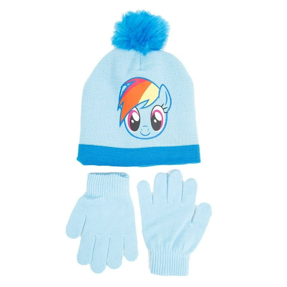 My Little Pony Girls Kids Winter Hat Beanie Mittens Gloves 2 Piece Set My Little Pony Set