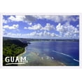 thumbnail image 1 of Guam - Shoreline & City - Lantern Press Photography (36x24 Giclee Art Print, Gallery Framed, White Wood), 1 of 1