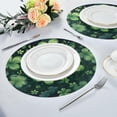 thumbnail image 6 of St. Patrick's Day Shamrock Round Placemats Non-Slip Table Mat Heat Resistant Placemat for Dining Table Kichen Party Table Diameter 15.4 inch Set of 6 Home Decor Gifts, 6 of 7