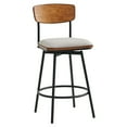 thumbnail image 4 of CHITA Swivel Counter Height Bar Stools with Back Set of 3, 27'' Seat Height, Metal & Wood Frame, Light Beige, 4 of 10