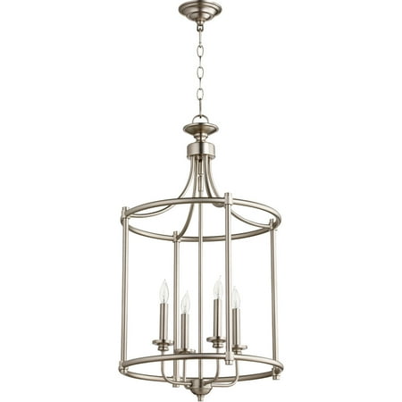

Pendants 4 Light With Satin Nickel Finish Candelabra Base Bulbs 18 inch 240 Watts