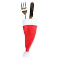 thumbnail image 3 of Linyer 10pcs Christmas Hat Cap Tableware Silverware Holder Pockets Spoon Dinner Decoration Fork, 3 of 5