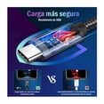 thumbnail image 3 of Cable USB 1Hora  1.50 metros, Entrada Tipo A y Salida Tipo C, Carga Rápida 3A, Nailon Reforzado; Negro, 3 of 3