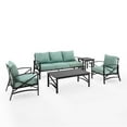 thumbnail image 4 of Crosley Furniture Kaplan 5 Piece Metal Outdoor Sofa Set in Mist Green, 4 of 19
