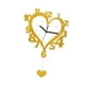 thumbnail image 1 of Reloj de pared con números arábigos, moderno, acrílico, movimiento silencioso, forma de corazón Oro, 1 of 9