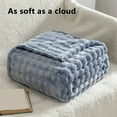 thumbnail image 4 of HengDidi Cozy Flannel Fleece Throw Blanket for Sofa Bed and Nap, Large 51x61 Inch Soft Plush Blanket with Striped, Warm Thick Blanket for Living Room Home Decor 130x155CM, 4 of 6