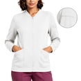 thumbnail image 3 of Vivianyo HD Women's V‑Neck Zip Up Nurse Work Sweatshirt, Fitted Stretch Long Sleeve Top, Fall Uniform Cover Up with Pen Sleeve Slots and Pockets for Medical Workplace and Daily Errands, Sizes S-2XL, 3 of 7