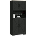 thumbnail image 1 of HOMCOM Armoire de Rangement de Garde-Manger de Cuisine avec Comptoir pour Four à Micro-Ondes, Noir, 1 of 10