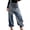 Blue, variant on Women's Elegant High Waist Stackable Jeans Modern Fit Distressed Patchwork Denim for Casual Blue L