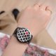 thumbnail image 2 of Reloj de pulsera de mujer con correa de PU de cuarzo con patrón de corazón con pantalla analógica de moda negro, 2 of 3